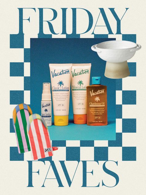 Dusen Dusen’s Striped Oven Mitts, An IKEA x Thinkk Studio Ceramics Collab, And Vacation Sunscreen. Vacation Sunscreen, Soap Advertisement, Voucher Design, Dusen Dusen, Design Darling, 80s Design, Email Marketing Template, Newsletter Design, Time Machine