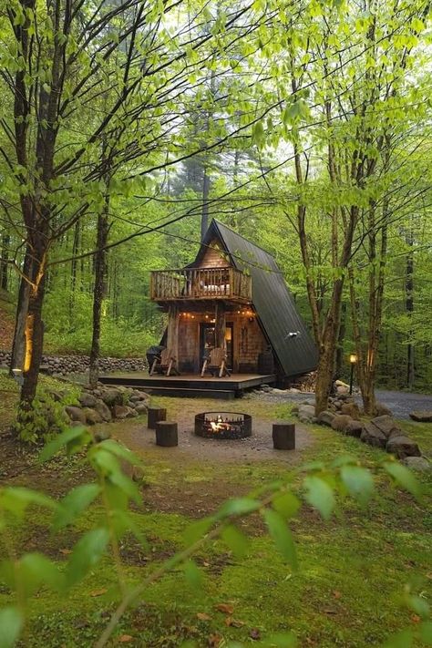 Frame Cabins, Cabin Inspiration, A Frame House Plans, Tiny House Inspiration, Modern Rustic Decor, The Adirondacks, Adirondack Mountains, Sleeping Under The Stars, A Frame Cabin