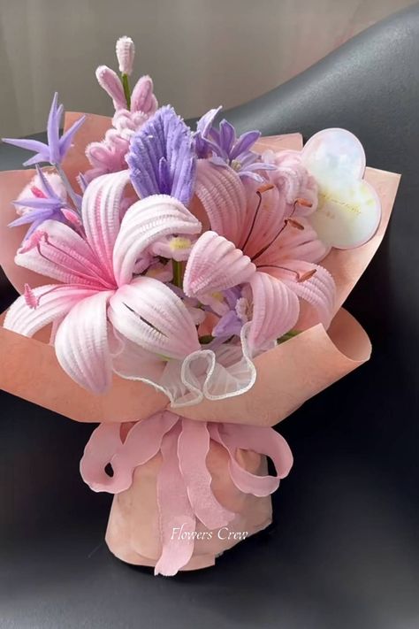 Products – Flowers Crew Clean Flowers, Diy Bouquet Wrap, Pipe Cleaner Flowers, Handmade Pipe, Luxury Flower Bouquets, Handmade Bouquets, Flower Bouquet Diy, Aesthetic Garden, Lily Bouquet