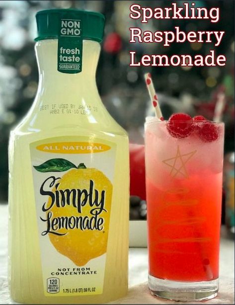 Raspberry Lemonade Punch, Raspberry Lemonade Cupcakes, Raspberry Lemonade Recipe, Simply Orange Juice, Holiday Mocktail, Easy Alcoholic Drinks, Simply Lemonade, Lemonade Punch, Sparkling Lemonade