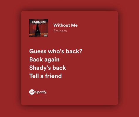 Without Me, Eminem, Song Lyrics, Red