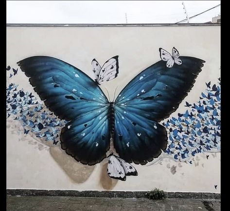 Butterfly Wings Mural, Butterfly Wall Painting, Butterfly Mural, Angel Wings Wall Art, Nature Butterfly, Wall Murals Diy, Butterfly Art Painting, Wall Painting Decor, Murals Street Art