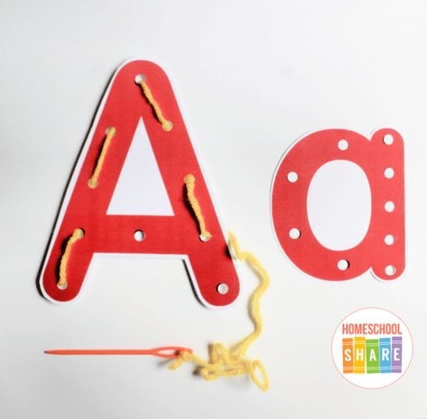 Alphabet Lacing Cards Printable Free, Letter Lacing Cards Free Printable, Moose A Muffin Activities, Muffin Activities, 123 Homeschool 4 Me, Letter Matching Activities, Alphabet Crafts Preschool, Language Games, Preschool Fine Motor Activities