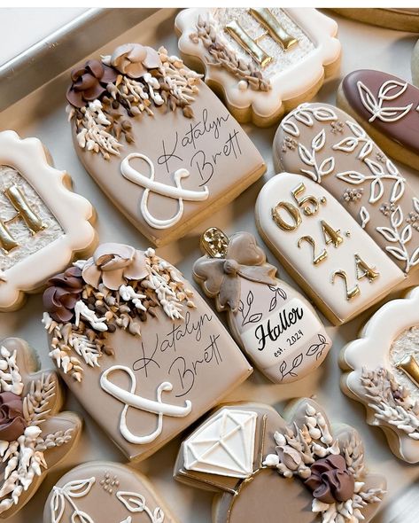 Vow Renewal Cookies Decorated, Country Wedding Cookies Decorated, Love Is Brewing Cookies Decorated, Coffee Sugar Cookies Decorated, Elegant Wedding Cookies Decorated, Wedding Date Cookies, Boho Wedding Cookies Decorated, Boho Bridal Shower Cookies, Boho Wedding Cookies