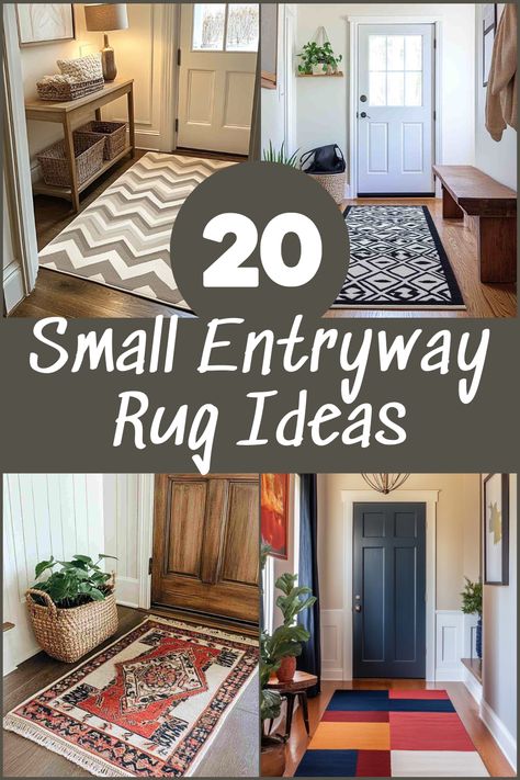 Looking to give your entryway a fresh look? Check out these top Small Entryway Rug Ideas, featuring colorful patterns, soft textures, and eco-friendly materials to make your home’s entrance both stylish and inviting. #EntrywayDecor #SmallSpaceStyle #RugIdeas #HomeDecor #InteriorDesign Foyer Design Ideas Entry Ways, Entryway With Chair Ideas, Entryway Rug Placement, Indoor Entryway Rug Ideas, Small Entryway Rug Ideas, Entryway Rug Ideas Foyers, Cozy Entryway Ideas, Front Foyer Ideas Entryway, Entryway Rug Ideas