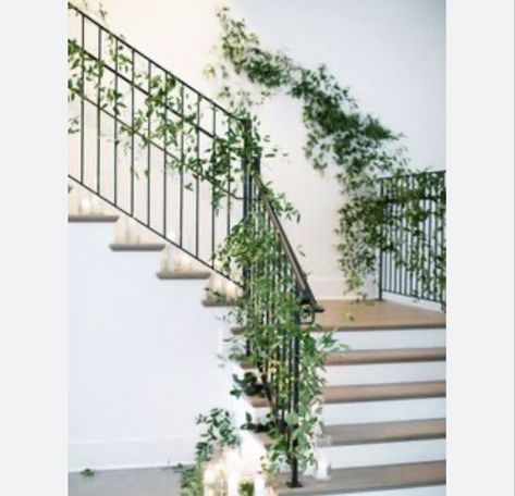 Vmfa Wedding, Rooftop Railing, Staircase Greenery, Wedding Installation, Wedding Stairs, Hutton House, Wedding Staircase, Floral Styling, Railings Outdoor