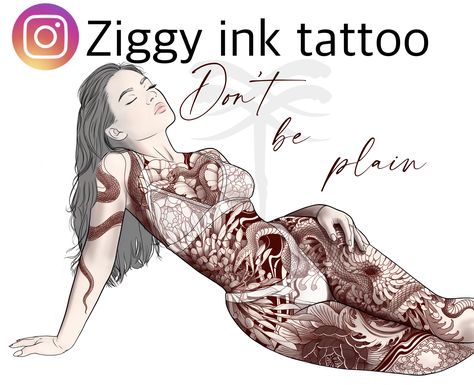 Female Full Body Tattoo, Ziggy Ink Tattoo, Ziggy Tattoo, 3 Piercings, Suit Tattoo, Realism Tattoos, Abc Art, Tattoo Templates, Body Tattoo