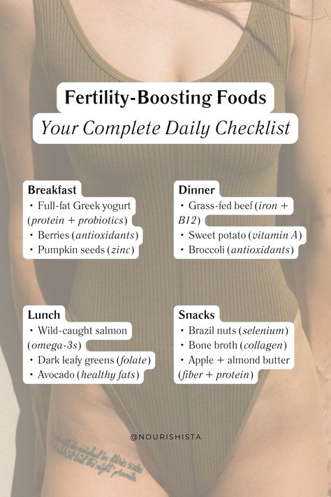 🥑 Your complete day of fertility-boosting foods!   Save this fertility meal plan for easy reference   | Fertility diet | TTC foods | Fertility nutrition | Foods for fertility | Getting pregnant diet | Fertility coach approved meals |   #fertility #ttcdiet #fertilityfoods #ttcjourney #fertilitynutrition #holisticfertility  Get more fertility nutrition tips at nourishista.com The Fertility Diet, Fertility Grocery List, Best Fertility Foods, Snacks For Fertility, Meal Plan For Fertility, High Fertility Foods, Ttc Diet Plan, Meal Prep For Fertility, Men’s Fertility