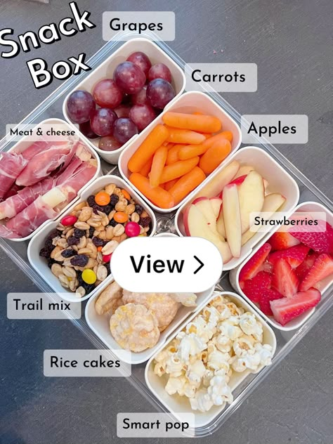 Lemon8 · Amazon find: snack box!  · @Kaitlyn 🤍 Snack Lunch Box Ideas, Snackle Boxes For Adults, Snacks By The Pool, Meal Prep Charcuterie, Snack Box Healthy, Sports Snack Ideas, Bento Snack Box Ideas, Healthy Fridge Snacks, Snack Bin Ideas