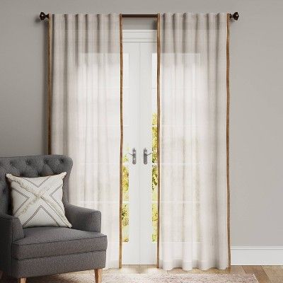 Color Block Curtains, House Makeovers, Light Blocking Curtains, Curtain Rings With Clips, Tab Curtains, Linen Lights, Blue Curtains, Darkening Curtains, Drapery Panels