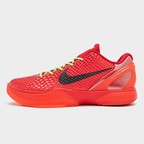 Nike Kobe 6 Protro "Reverse Grinch" FV4921-600 | Nice Kicks Kobe Basketball Shoes, Kobe Grinch, Kobe Shoes Basketball, Basketball Banquet Ideas, Kobe 6 Reverse Grinch, Basketball Senior Night Posters, Shoes For Volleyball, Kobe Grinch Shoes, Kobe Protro