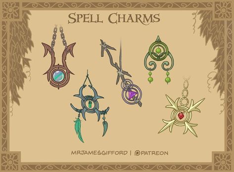 James Gifford on Instagram: “Spell Charms: Though sorcerers can bend and weave magic to their will, others must rely on charms to enhance their spells. These charms…” Dnd Sorcerer Art, James Gifford, Time And Patience, Magic Charms, Dungeons And Dragons 5e, D D Items, Super Powers Art, Writing Fantasy, Dnd Dragons