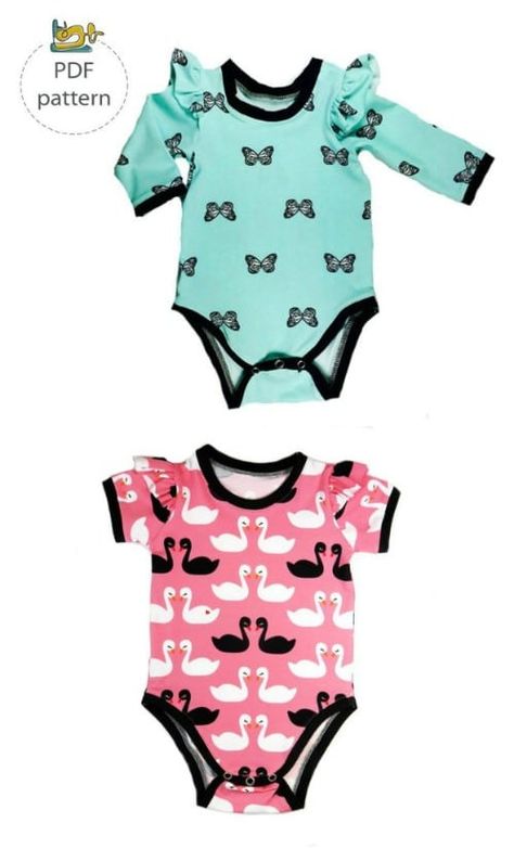 40 Adorable DIY Baby Clothing Patterns You Can Sew At Home - Comprehensive collection of DIY baby clothes that can easily be sewn at home. Includes hand sewn baby leggings and pants, dresses, onesies, and more. #sew #sewing #patterns #freepatterns #babyclothes #frugal Baby Clothing Patterns, Diy Clothes Projects, Diy Clothes Tops, Boys Clothes Patterns, Peasant Dress Patterns, Onesie Pattern, Newborn Pattern, Baby Clothes Patterns Sewing, Onesie Dress