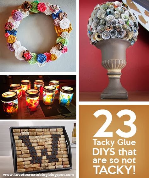 23 Tacky Glue DIYs that are so not TACKY! Tacky Glue Crafts, Create Blog, Diy Outdoor Decor, Craft Sewing, Crafts Workshop, Seasonal Crafts, Glue Crafts, Creating A Blog, Craft Tutorials