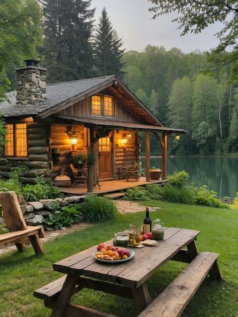 Nature Home | I want this kind of peace 😍 | Facebook Cottages Scotland, Forest Vibes, Inspiring Homes, Log Houses, Small Cottage Homes, Cozy Cabins, Lakeside Cabin, Nature Home, Cottage Cabin