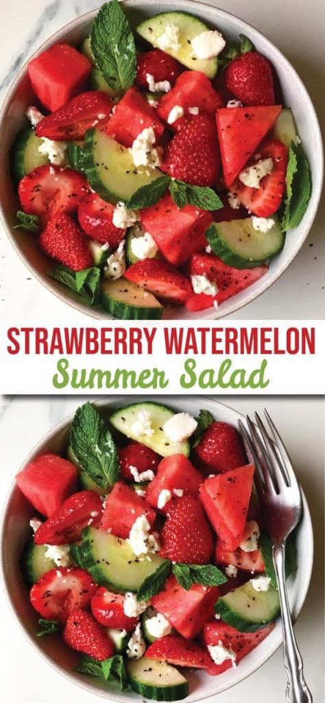 Pasti Fit, Plats Healthy, Fresh Salad Recipes, Watermelon And Feta, Best Salad Recipes, Watermelon Salad, Cucumber Salad, Healthy Salad Recipes, Healthy Salads