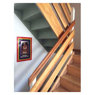 1970s House Renovation, Stair Renovation, 1970s House, Co Housing, House Staircase, Staircase Storage, Oak Stairs, Mews House, Seaside House