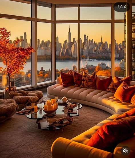 Manhattan Apartment Luxury, Penthouse Apartment New York, Dark Bedroom Aesthetic, Nyc Autumn, Fall In Nyc, Beach Wall Murals, Nyc Penthouse, New York Penthouse, Nyc Interior Design