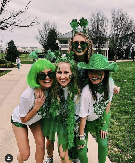 Green Color Wars Spirit Week, Green Team Camp Outfits, Green Out Outfits Spirit Week, Green Out Football Theme Outfit, Green Day Spirit Week, St Patricks Day Aesthetic Party, Favorite Holiday Costume Spirit Week, St Patricks Day Party Outfits, Class Color Day Spirit Week