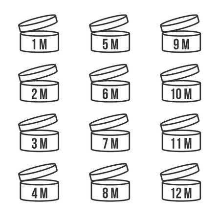 I never knew! This is the POA or period after opening. The number on the jar shows how many months a product is good for after opening! Mason Jar Age Chart, Outline Designs, Vector Illustration Design, 12 Months, Tech Company Logos