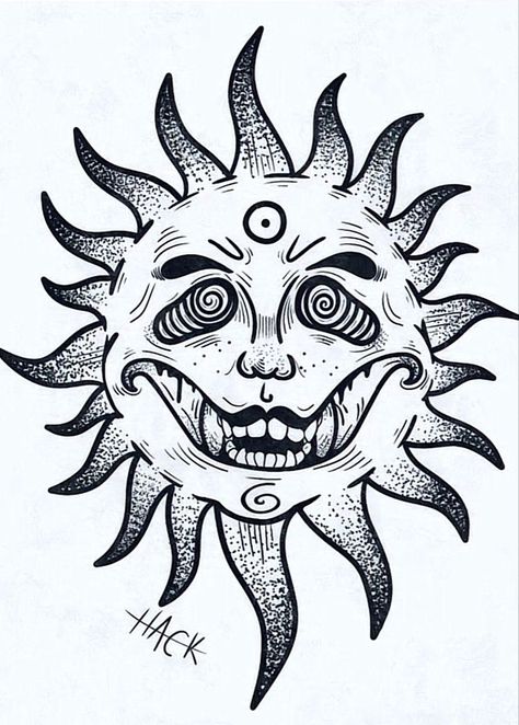 Drawing Templates Emotions, Trippy Cool Drawings, Patchwork Arm Tattoo Designs, Psycheledic Drawing, Easy Practice Tattoos, Small Trippy Drawings, Creepy Sun Drawing, Simple Alternative Tattoos, Creepy Sun Tattoo