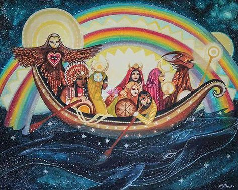 Gather Together and Celebrate! Hopi Prophecy, Native American Prophecies, Rainbow Warrior, Visionary Art, White Buffalo, Spiritual Art, Nativity, Native American, Buffalo