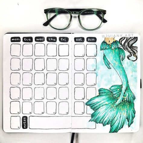 Pool Bullet Journal Theme, Bullet Journal Beach Theme, Water Log Bullet Journal, May Themes, Mermaid Journal, Journal Cover Page, Jellyfish Bullet Journal, Mermaid Bullet Journal, Bullet Journal Cover