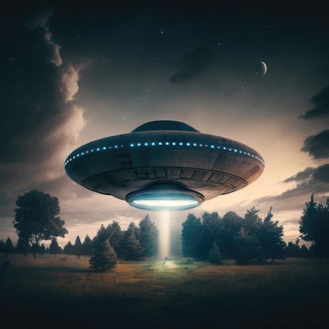 Photo alien spaceship landing on earth o... | Premium Photo #Freepik #photo #space-travel #spaceship #rocket-background #space-rocket Spaceship Landing, Night Sky Background, Grey Alien, Alien Spaceship, Swag Cartoon, Over Night, Sky Background, Cartoon Art Styles, Vector Photo