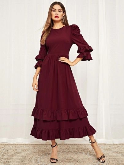 Women's Dresses | Trendy Fashion Dresses | SHEIN USA Ruffle Layered Dress, Layered Ruffle Dress, Frock Designs, Tiered Ruffle Dress, Layered Dress, Classy Dress Outfits, Eyes Design, Frock Design, Girls Eyes