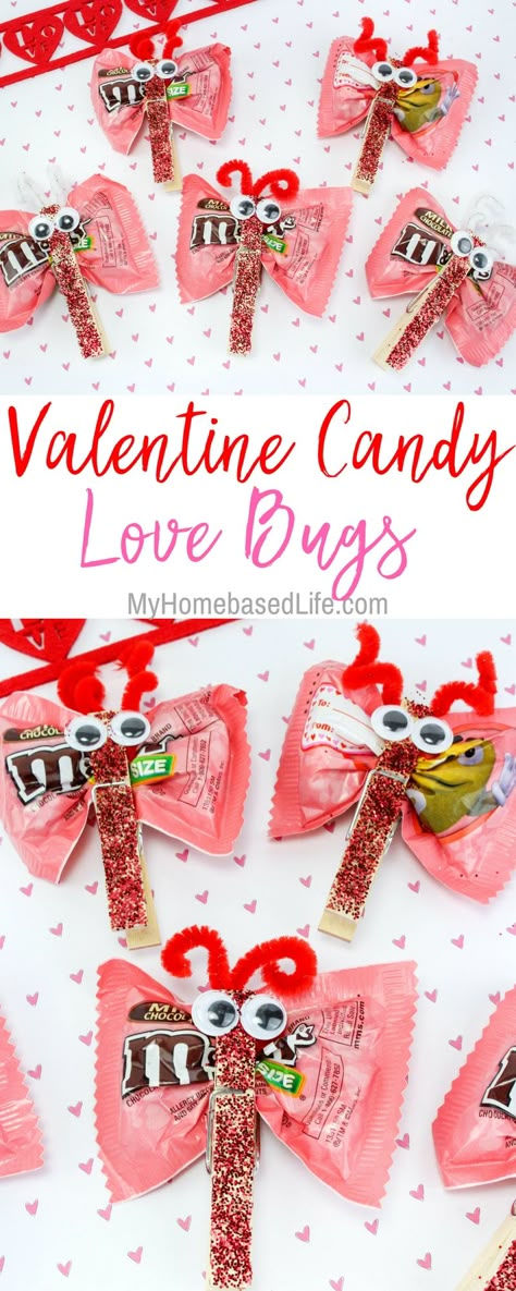 A great DIY for kids that they can take to school and share with classmates. Valentine Candy Love Bugs Craft is the way to go for kid-approved fun. #valentinesday #valentinesdaycraft | Valentine's Day Craft for Kids | Classroom Valentine | Easy Crafts for kids | Simple Crafts for Kids | Valentine Crafts | Love Bugs via @myhomebasedlife Valentine Easy Crafts, Love Bugs Craft, Bugs Craft, Simple Crafts For Kids, Easy Valentine Crafts, Crafts Love, Bug Crafts, Valentine's Day Crafts For Kids, Valentine Gifts For Kids