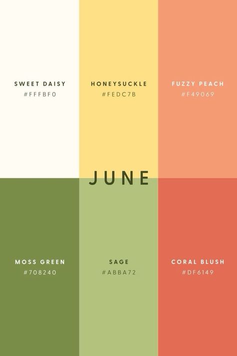 Motion Graphics Video, June Colors, Magic In The Air, 달력 디자인, Happy June, Color Design Inspiration, Hex Color Palette, Color Schemes Colour Palettes, Brand Color Palette