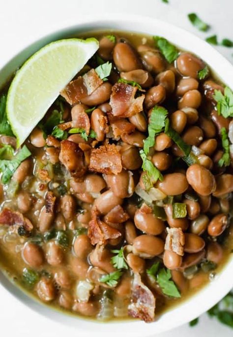 Tex Mex Recipes - House of Yumm Baracho Beans, Baracho Beans Recipe, Borracho Beans, Recipes Using Beans, House Of Yumm, Chilaquiles Recipe, Slow Cooker Beans, Healthy Beans, Bean Soup Recipe