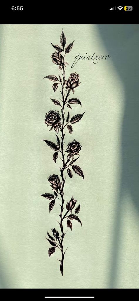 Rose Chain Tattoo, Wilting Flower Tattoo, Gothic Spine Tattoo, Creepy Flower Tattoos, Thorn Vine Tattoo, Womens Arm Tattoos, Rose Thorn Tattoo, Thorn Tattoo, Chain Tattoo