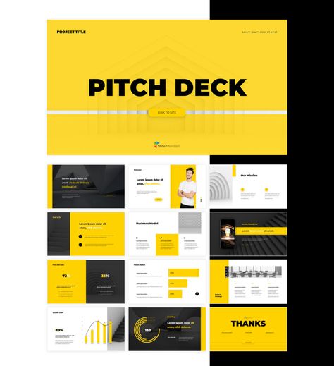 Yellow and Black Professionally designed infographic templates. The Professional Pitch Deck Layout Business plan PPT, Keynote and Googleslides Presentation. Chart, Diagram and Infographic. Logo Pitch Presentation, Yellow Presentation Design, Pitch Deck Presentation Design, Pitch Deck Layout, Yellow Presentation, Powerpoint Presentation Examples, Pitch Design, Pitch Deck Design, Pitch Deck Presentation