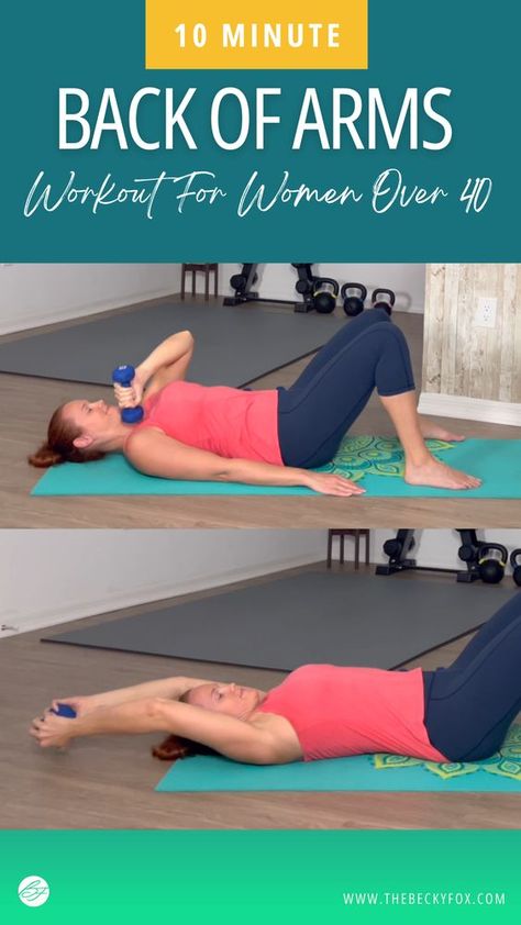 Are you looking to tone up the back of your arms and get rid of that pesky arm jiggle? No worries, I've got you covered! Check out our quick and easy 10-minute workout that specifically targets the back of your arms using dumbbells. Say hello to toned arms in no time! Back Of Arms Workout, Plank Workouts, Arms Workout For Women, Workout For Arms, Back Of Arm Exercises, Exercise Arms, Workout Arms, Upper Body Workout For Women, Arm Flab