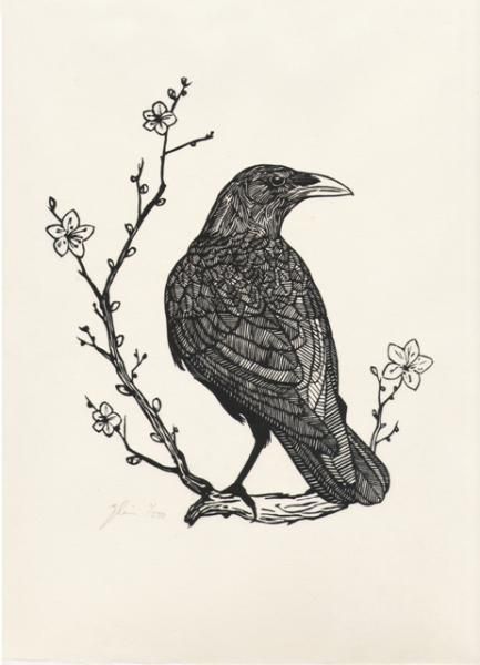 210+ Coolest Crow Tattoos Ideas With Meanings (2023) - TattoosBoyGirl Raven Line Drawing, Raven Woodcut, Raven Line Art, Raven Tattoo Feminine, Crow Drawing, Bird Line Drawing, Tattoo Pretty, Crow Tattoo Design, Woodcut Prints