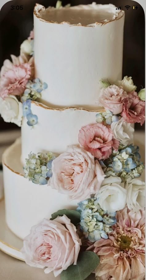 Pastel Wedding Cakes, Pastel Wedding Theme, Blue And Blush Wedding, Wedding Cake Display, Green Wedding Cake, Floral Wedding Cake, Pink Wedding Theme, Pink Wedding Cake, Wedding Cakes Blue