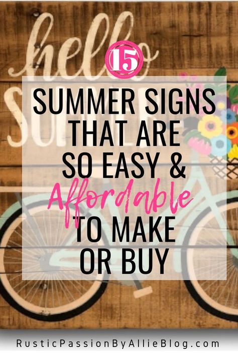 If you love wood signs like I do you will love this blog post that includes 15 Summer signs you can make or buy. I love these cute DIY palled wood signs. They are so fun for porches or wall decor. These signs are so easy to make if you have a cricut or just want a diy tutorial. #woodsigns #diywoodsign #summersigns #diy #palletsign #summerhomedecor Wall Decor Signs Quote, Fun Yard Signs, Spring And Summer Signs, Diy Wooden Signs For Outside, Diy Wooden Signs With Sayings Quotes, Summer Crafts To Make And Sell, Porch Signs Diy Quotes Wood, Summer Home Decor Ideas Diy, Wood Spring Signs