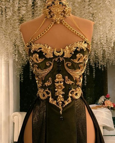 Rhinestone Corset Dress, Goddess Dresses, Fairy Ball, Gold Goddess, Goddess Dressing, Newly Wed, Dream Gown, Fancy Clothes, Knight Armor