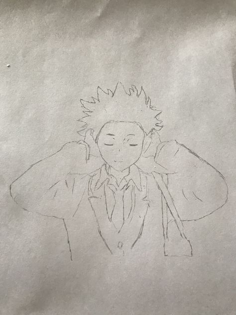 A silent voice drawing 💞 Silent Voice Drawing Sketch, Shoya Ishida Drawing, A Silent Voice Sketch, A Silent Voice Drawing, Voice Drawing, Voice Tattoo, Funky Crafts, Shoya Ishida, Indie Drawings