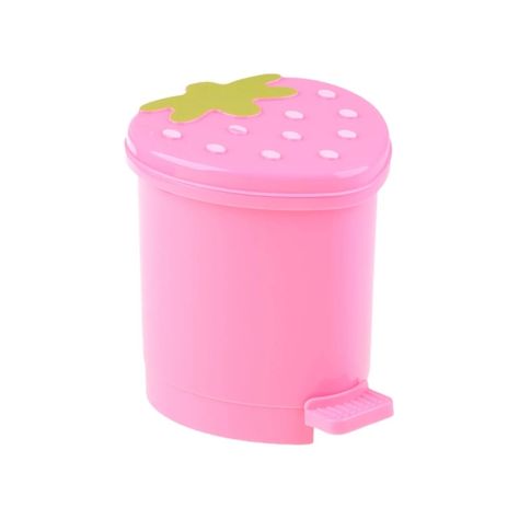 Pink Trash Bags, Strawberry Trash Can, Trash Can With Lid, Cartoon Cute, Trash Can, Table Top, Better Living, Canning