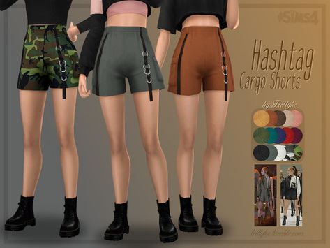 Trillyke - Hashtag Cargo Shorts Shorts With Straps, Masculine Clothing, Multiple Rings, Kim Lip, Sims 4 Mm, Sims 4 Cas, Sims Community, Sims 4 Game, Sims 4 Cc Finds