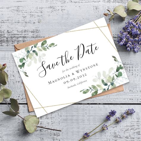 Save The Date Inspiration, Wedding Affordable, Romantic Invitations, Elegant Stationery, Budget Wedding Invitations, Trending Wedding, Geometric Frame, Eucalyptus Greenery, Succulent Wedding