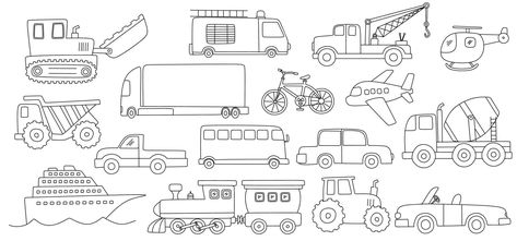 Set of Transport icons Drawing illustration Hand drawn doodle City Maps, Vector Art, Hand Drawn, Vector Free, How To Draw Hands, Royalty Free, Doodles, Clip Art, Map