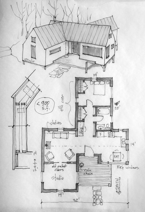 Small Floorplan Ideas, Small Cabin Blueprints, Small Home Blueprint, Tiny House Sketch, Floorplan Sketches, Small Houseplan, Vintage House Floor Plans, Sims Tiny House Floor Plans, Small House Sketch