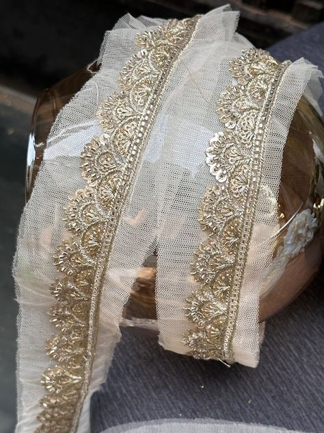 Buy 1 Yard Silver Sequence Ribbon Zari Crystal Work Indian online on Etsy India. Shop for handmade, vintage and unique Lace & Trims items from lacetrimssindia online on Etsy Sari Lehenga, Crystal Work, Sequence Embroidery, Outfits Wedding, Lehenga Gown, India Dress, Indian Embroidery, Net Fabric, Silver Colour