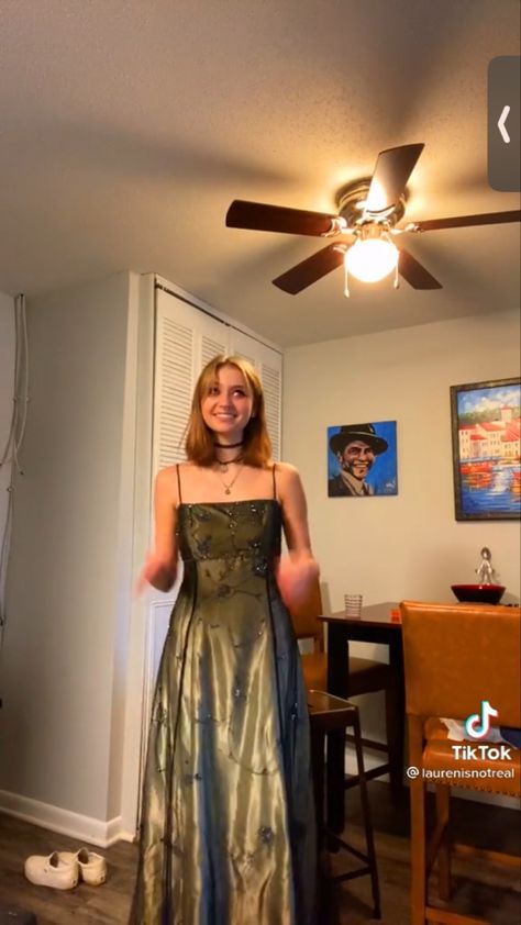 Prom Dresses Thrifted, 90s Prom Dress Grunge Formal, Empire Prom Dress, New Orleans Prom Dress, 90s Prom Dresses Green, 90s Prom Jewelry, 90s Green Prom Dress, Vintage Green Prom Dress, Hippie Prom Dresses