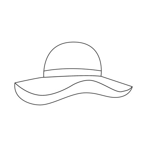 Hat outline, great design for any purposes. a awesome looking cap line.Cartoon style. How To Draw Cap, Hat Cartoon Drawing, Hat Outline, Hat Sketch, Cap Illustration, Line Cartoon, Cap Drawing, Hat Clipart, Hat Cartoon