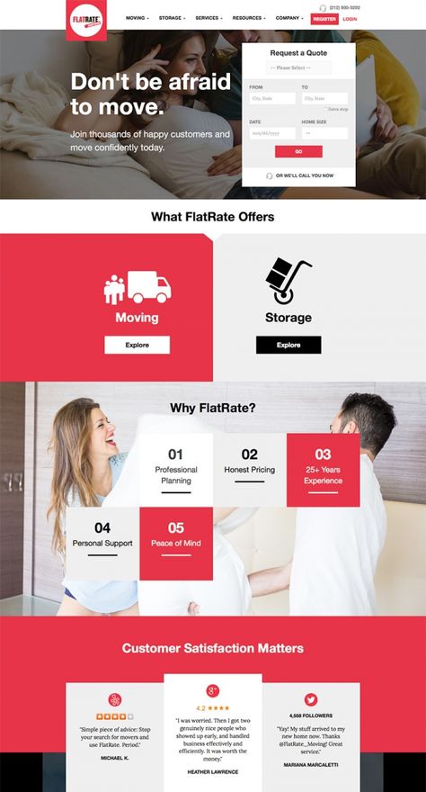 Flatrate Website Design Moving Company Website Design, Hero Banner, Ui Ux Website, Responsive Website Design, Moving And Storage, Company Website, Moving Services, Contact Form, Responsive Website