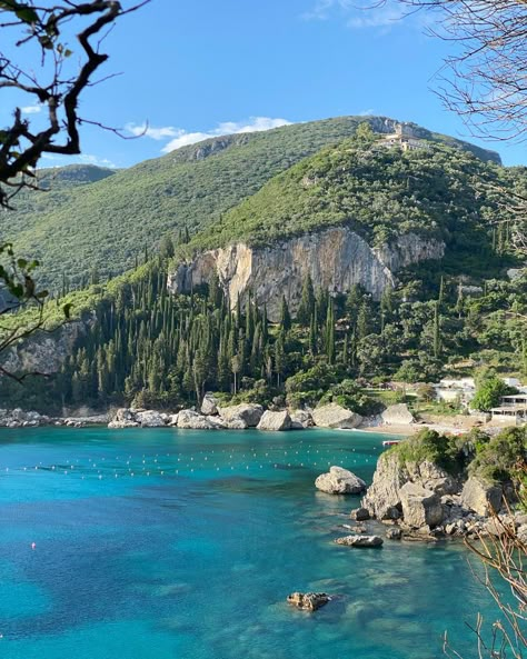 Liapades Corfu, Corfu Greece Aesthetic, Greece Mountains, Greek Landscape, Greek Nature, Greece Nature, Greece Landscape, Greek Mountains, Greece Sea